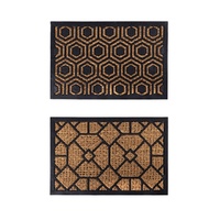 2 x Front Door Entryway Doormat Cursive Natural Coconut Coir Floor Mat Outdoor