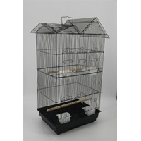 Medium Size Bird Cage Parrot Budgie Aviary with Perch - Black