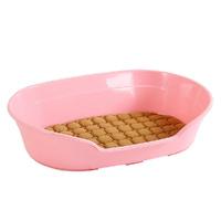 Pet Bed Small Plastic Dog Bedding Sleeping Resting Washable Basket Pink