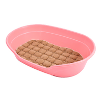 Pet Bed Medium Plastic Dog Bedding Sleeping Resting Washable Basket Pink