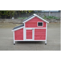 Red Chicken Coop Rabbit Hutch Cat Cage Hen Chook House