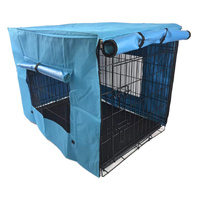 36' Portable Foldable Dog Cat Rabbit Collapsible Crate Pet Cage with Cover Blue