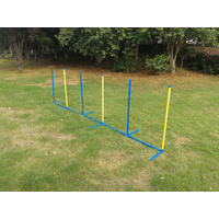 Portable Dog Puppy Training Practice Weave Poles Agility Post Set