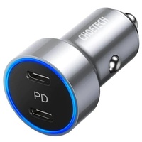 C0054-SL Dual Port PD 40W USB-C Car Charger Adapter Silver