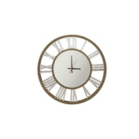 Decorative Beaded Mirrored Clock- Gold Beaded 75cm