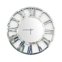 Decorative Silver Mirrored Clock -100cm