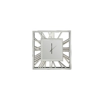 Decorative silver mirrored clock - 60cm