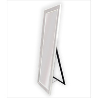 White Beaded Framed Mirror - Free Standing 50cm x 170cm