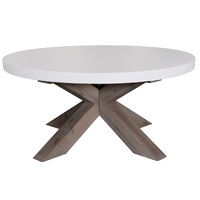 85cm Round  Coffee Table with Concrete Top - White