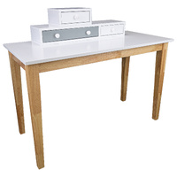 Kids Children Study Computer Desk 120cm Table Rubber Wood - Grey