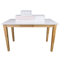 Kids Children Study Computer Desk 120cm Table Rubber Wood - Pink