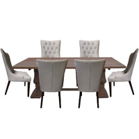 Florence  7pc Dining Table Set 180cm with 6 Fabric Chair French Provincial