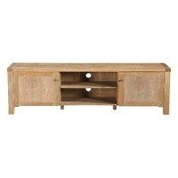 180cm ETU Entertainment TV Unit Timber Wood 2 Door Natural