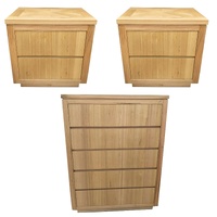 Harrogate 2pc Bedside 1 Tallboy Bedroom Package Chest of Drawers Set Cabinet