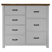 Tallboy 7 Chest of Drawers Bed Storage Cabinet Stand White Brown