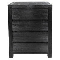 Tallboy 4 Chest of Drawers Solid Acacia Wood Bed Storage Cabinet - Black