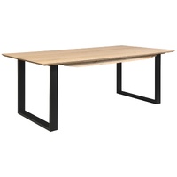 Aconite Dining Table 210cm Solid Messmate Timber Wood Black Metal Leg - Natural