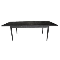 Dining Table Extendable 170-230cm Solid Oak Wood Furniture - Black