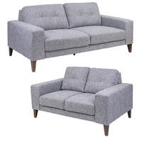 2 + 3 Seater Sofa Set Soft Fabric Uplholstered Lounge Couch Grey