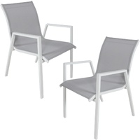 2pc Set Aluminium Outdoor Dining Table Chair White