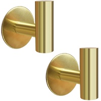 2 Pcs Wall Mount Self Adhesive Bathroom Towel Hooks Holder Cloth Hanger Hook Door Hanger Gold