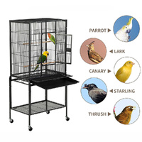 134cm Large Bird Aviary Cage Heavy Duty Parrot Budgie Parakeet Cockatoo Perch Cage Storage Shelf