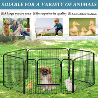 6 Panel Pet Dog Cat Bunny Puppy Play pen Playpen 80x80cm Exercise Cage Dog Panel Fence