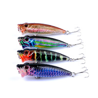 4X 6.5cm Popper Poppers Fishing Lure Lures Surface Tackle Fresh Saltwater