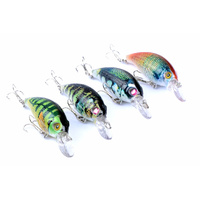 4x 7.5cm Popper Crank Bait Fishing Lure Lures Surface Tackle Saltwater