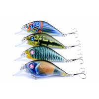 4x 7.5cm Popper Crank Bait Fishing Lure Lures Surface Tackle Saltwater