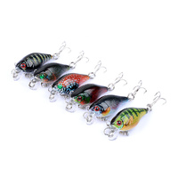 6x 4.3cm Popper Crank Bait Fishing Lure Lures Surface Tackle Saltwater