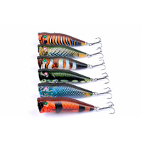 6X 7cm Popper Poppers Fishing Lure Lures Surface Tackle Fresh Saltwater