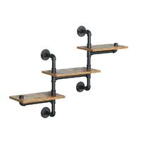 Industrial Pipe Shelving Pipe Shelves Wall Mounted Decor Floating Shelves Retro Rustic Shelf for Bar Kitchen Living Room