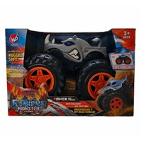 Friction Powered Purple Rhino Monster Truck for Children 1:16 Scale 3+