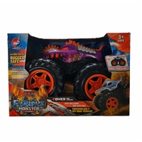 Friction Powered Purple Rhino Monster Truck for Children 1:16 Scale 3+