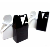 10 Pack of 5 Bride Gown and 5 Groom Tux Wedding Bridal Bomboniere Favor Candy Choc Almond Box - NW