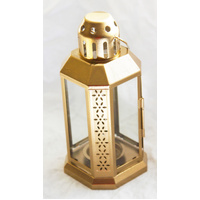 Gold Metal Miners Lantern Summer Xmas Wedding Home Party Room Balconey Deck Decoration 21cm Tealight Candle