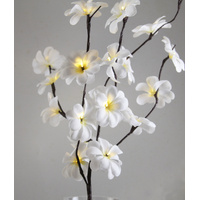 1 Set of 50cm H 20 LED White Frangipani Tree Branch Stem Fairy Light Wedding Event Party Function Table Vase Centrepiece Decoration