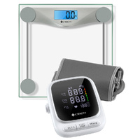 Etekcity Digital Body Weight Bathroom Scale, Silver & Etekcity Smart Blood Pressure Monitor, White Bundle