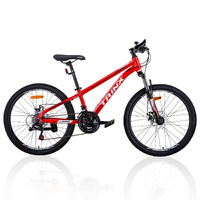 M114 24 Inch Wheel Kids Mountain Bike 21 Speed MTB Red