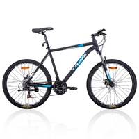 MTB Mens Mountain Bike 26 inch Shimano Gear 21-Speed [Colour: Matt Black White/Blue] [Size Of Frame: 17 inches]