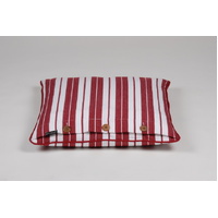 Aqua Red & White Striped Cushion Cover