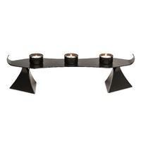 Black Metal Harbour Style Tea Light Candle Holder Stand