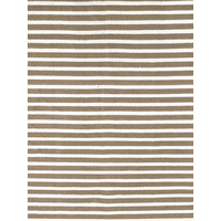 Beige cream striped cotton kilim rug190x250 cm