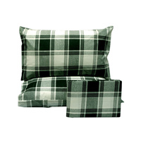 Polyester Cotton Checkered Green Quilt Cover Set King