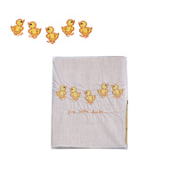 Five Little Ducks Embroidered Polyester Cotton Bassinet Size Sheet Set