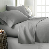 400TC Cotton Sateen Sheet Set Queen - White