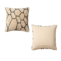 Accessorize Alba Natural Black Filled Square Cushion