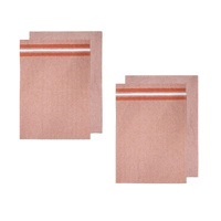 Culinary Terracotta Cotton Set of 4 Jumbo Kitchen Towels 60 x 80 cm