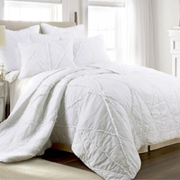 Jenny Mclean Bobby Ruffle White 3 Piece Coverlet Set King